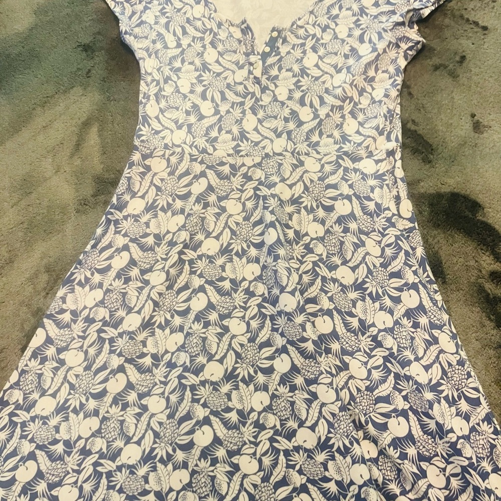 Chaps Blue and White Floral Maxi Dress $12 new